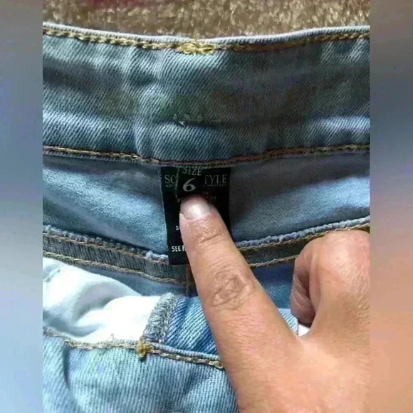 Sound Style light blue denim distressed shorts 6 - Picture 4 of 6